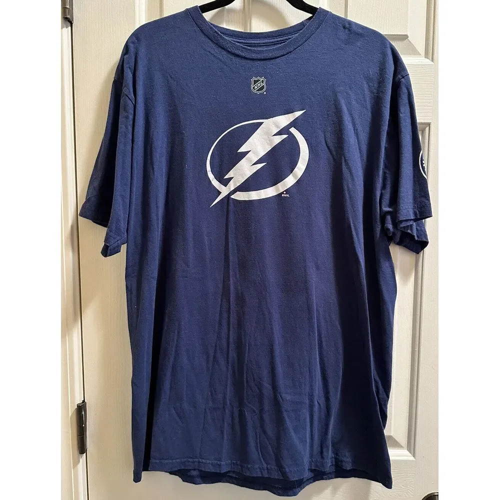 Tampa Bay Lightning T Shirt Men's XL Blue Adult Logo‎ Hockey NHL